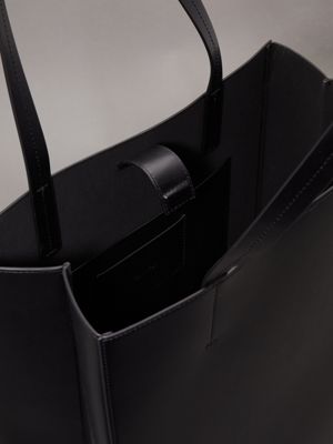 black leather tote bag for women calvin klein