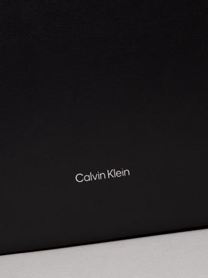 black small leather tote bag for women calvin klein