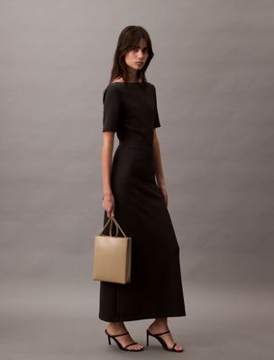 crockery leather crossbody tote bag for women calvin klein