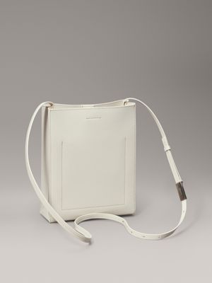 antique white leather crossbody tote bag for women calvin klein