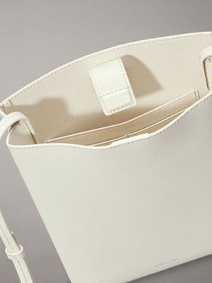 antique white leather crossbody tote bag for women calvin klein