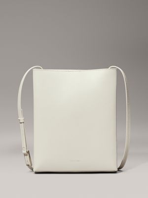 white leather crossbody tote bag for women calvin klein