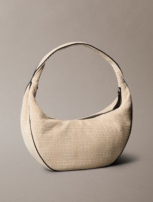 grand sac hobo en raphia natural raffia pour femmes calvin klein