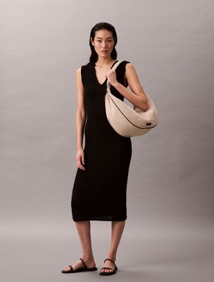 natural raffia large raffia hobo bag for women calvin klein
