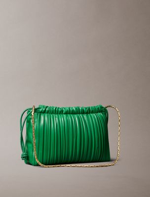 emerald chip plissé crossbody bag for women 