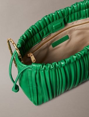 emerald chip plissé crossbody bag for women 