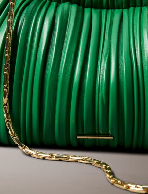 emerald chip plissé crossbody bag for women 