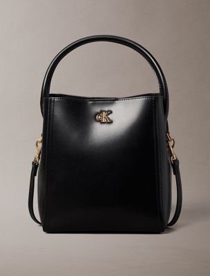 black monogram hardware bucket bag for women calvin klein