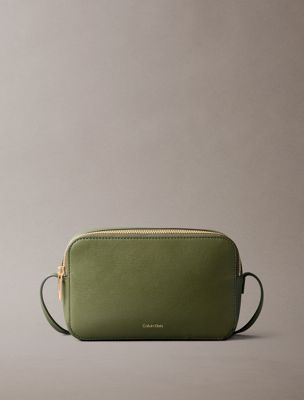 green foil logo camera bag for women calvin klein