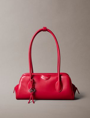 red emblem logo mini shoulder bag for women calvin klein