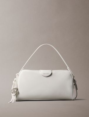 white trio compartment crossbody camera bag for women calvin klein