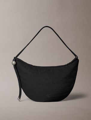 black nylon small crescent bag for women calvin klein