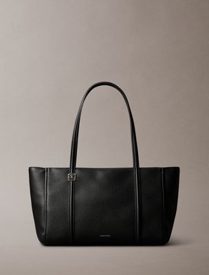 black pebble grain tote bag for women calvin klein