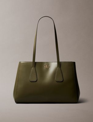 sac cabas avec garnitures à monogramme green pour femmes calvin klein