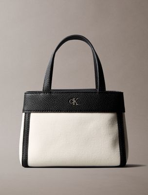 multi cotton canvas mini tote bag for women calvin klein
