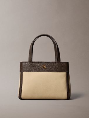 multi cotton canvas mini tote bag for women calvin klein