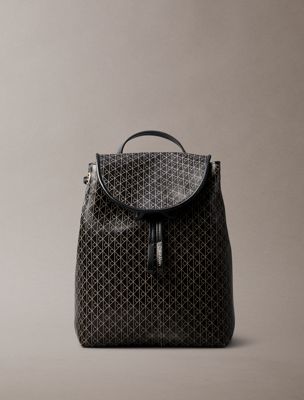 black allover emblem logo mini backpack for women calvin klein