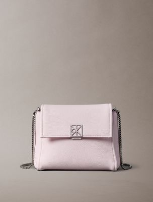 pink pebble grain crossbody bag for women calvin klein