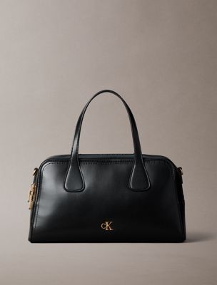 black monogram hardware bowling bag for women calvin klein