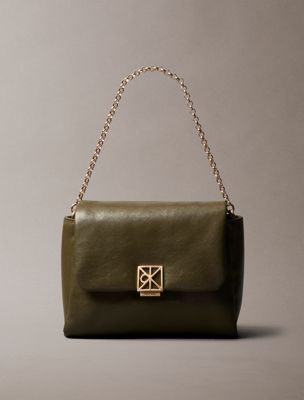 green padded emblem hardware crossbody bag for women calvin klein