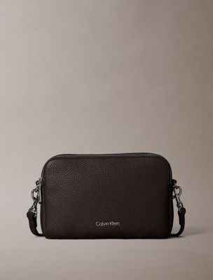 brown logo strap camera bag for women calvin klein