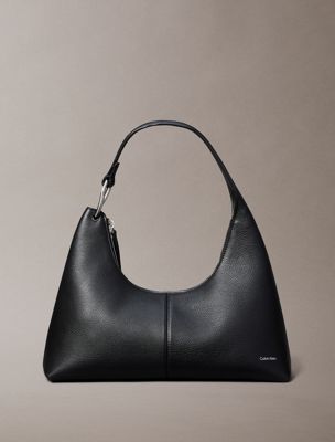 sac à bandoulière en cuir souple black pour femmes calvin klein