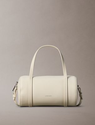 beige small foil logo duffle bag for women calvin klein
