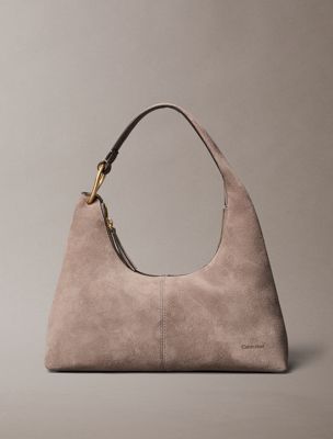 sac bandoulière en daim doux brown pour femmes calvin klein