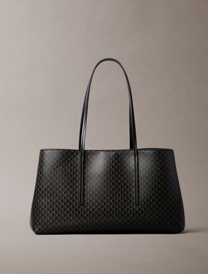 black allover emblem logo tote bag for women calvin klein