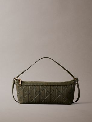 sac bandoulière long avec logo emblématique intégral green pour femmes calvin klein