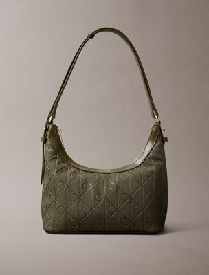 green allover emblem logo small shoulder bag for women calvin klein