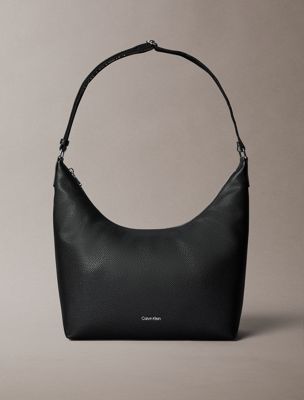 black logo strap shoulder bag for women calvin klein