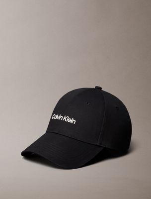black cotton twill adjustable cap for women calvin klein