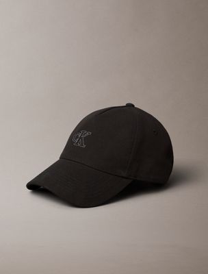 black cotton canvas monogram baseball cap for women calvin klein