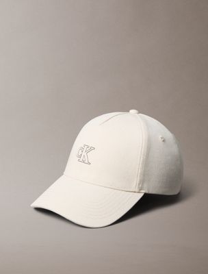 beige cotton canvas monogram baseball cap for women calvin klein