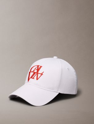 white uv twill logo embroidery adjustable cap for women calvin klein