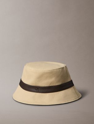 beige bucket hat aus canvas für damen - calvin klein