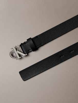 black/ antique light gold logo-gürtel aus vollnarbenleder für damen - calvin klein