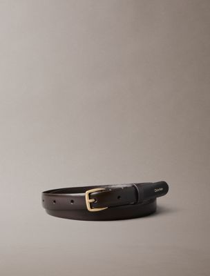 black full-grain leather belt for women calvin klein