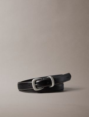 cintura in pelle con elementi metallici scolpiti black da donne calvin klein