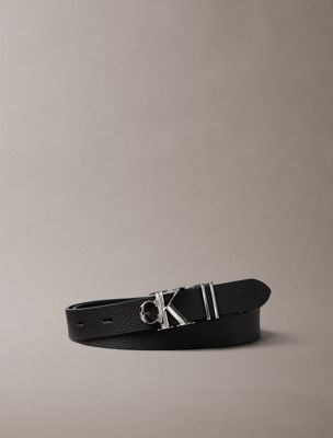 black pebbled leather belt for women calvin klein