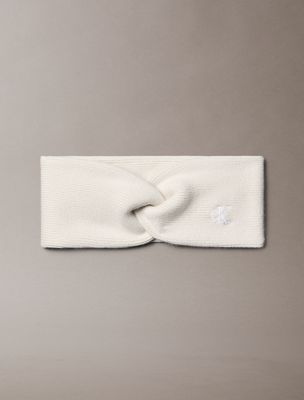 beige soft twist headband for women calvin klein
