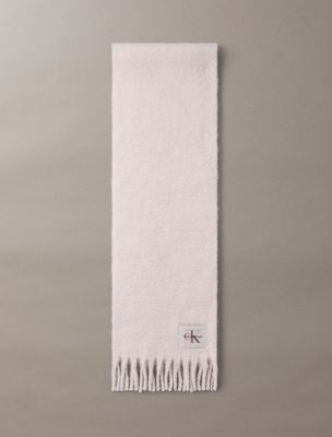 pink wool blend signature scarf for women calvin klein