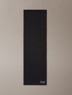 bufanda de canalé con parche con logo black de mujeres calvin klein
