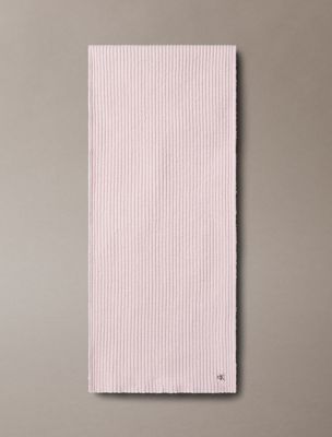 pink schal aus wollgemisch mit monogramm für damen - calvin klein