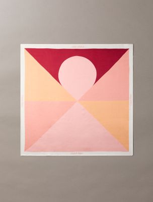 red square satin colour block bandana scarf for women calvin klein