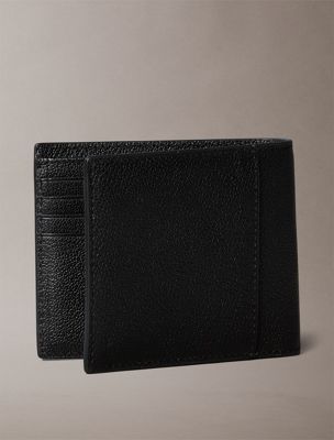 na black leather wallet for men calvin klein jeans