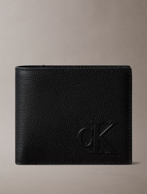 black leather wallet for men calvin klein jeans