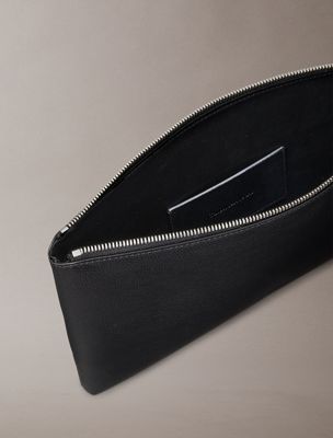 na black folio document case for men calvin klein jeans