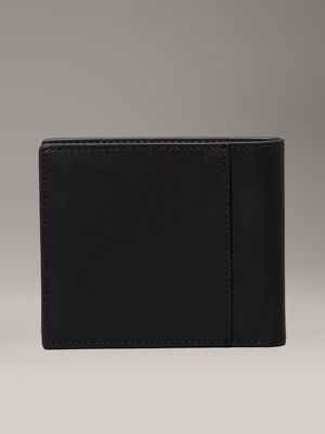 black leather slimfold wallet for men calvin klein jeans